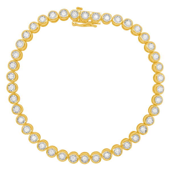 14K GOLD DIAMOND CHARLENE BEZEL TENNIS BRACELET