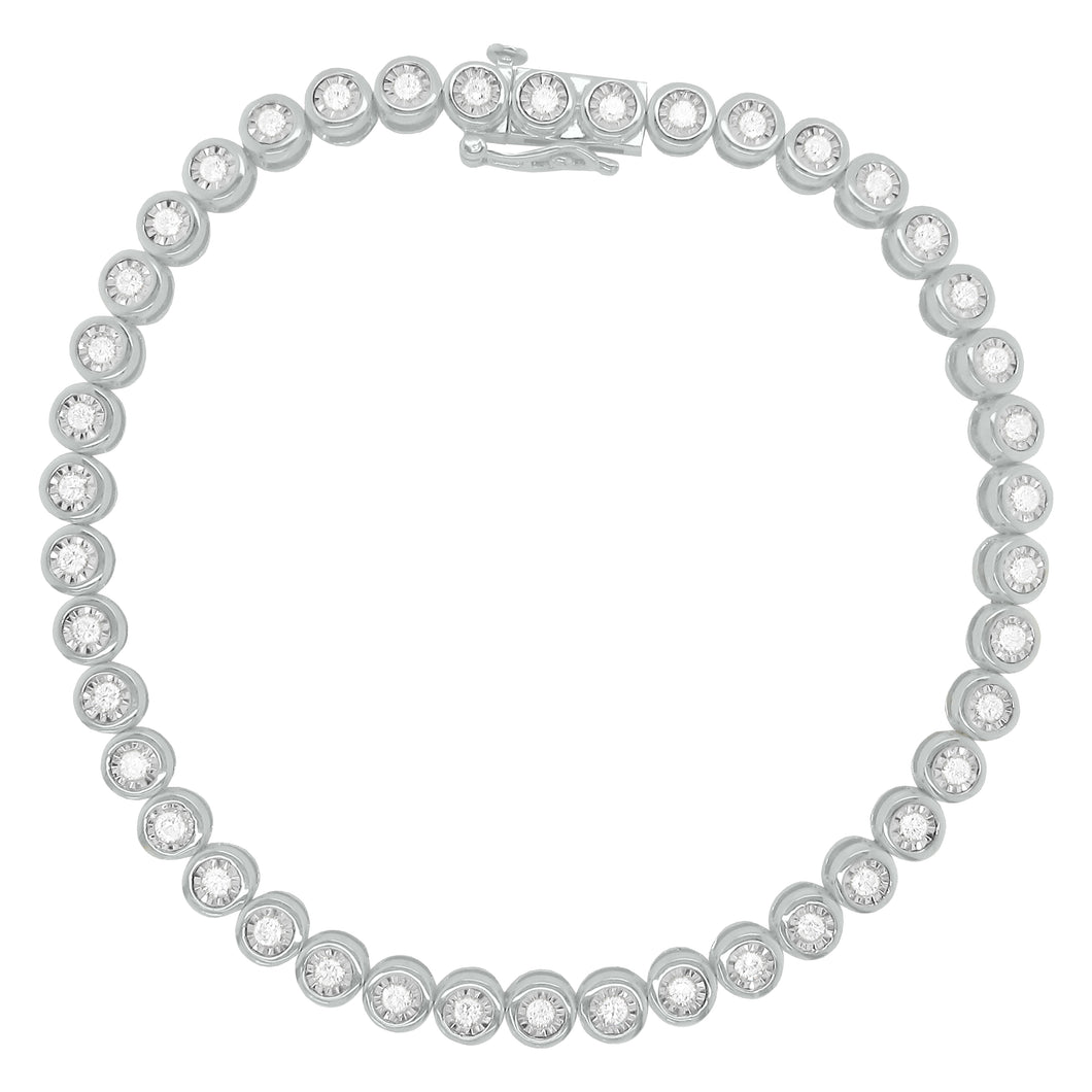 14K GOLD DIAMOND CHARLENE BEZEL TENNIS BRACELET