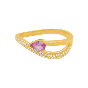 14K GOLD DIAMOND PINK SAPPHIRE PHOEBE RING