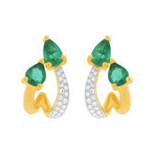 14K GOLD DIAMOND EMERALD NIKKI EARRINGS