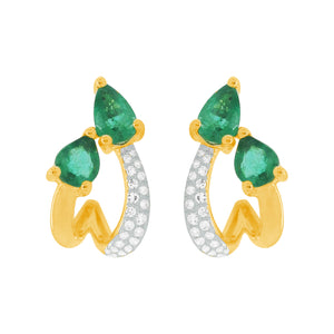 14K GOLD DIAMOND EMERALD NIKKI EARRINGS