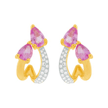 14K GOLD DIAMOND PINK SAPPHIRE NIKKI EARRINGS