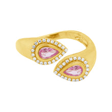 14K GOLD DIAMOND PINK SAPPHIRE SHANA RING