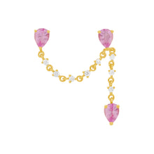 14K GOLD DIAMOND PINK SAPPHIRE NELLIE EARRING