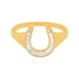 14K GOLD DIAMOND HORSESHOE RING