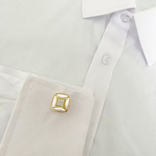 14K GOLD DIAMOND MOTHER OF PEARL BRENT CUFFLINKS