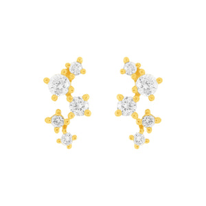 14K GOLD DIAMOND STEPH STUDS