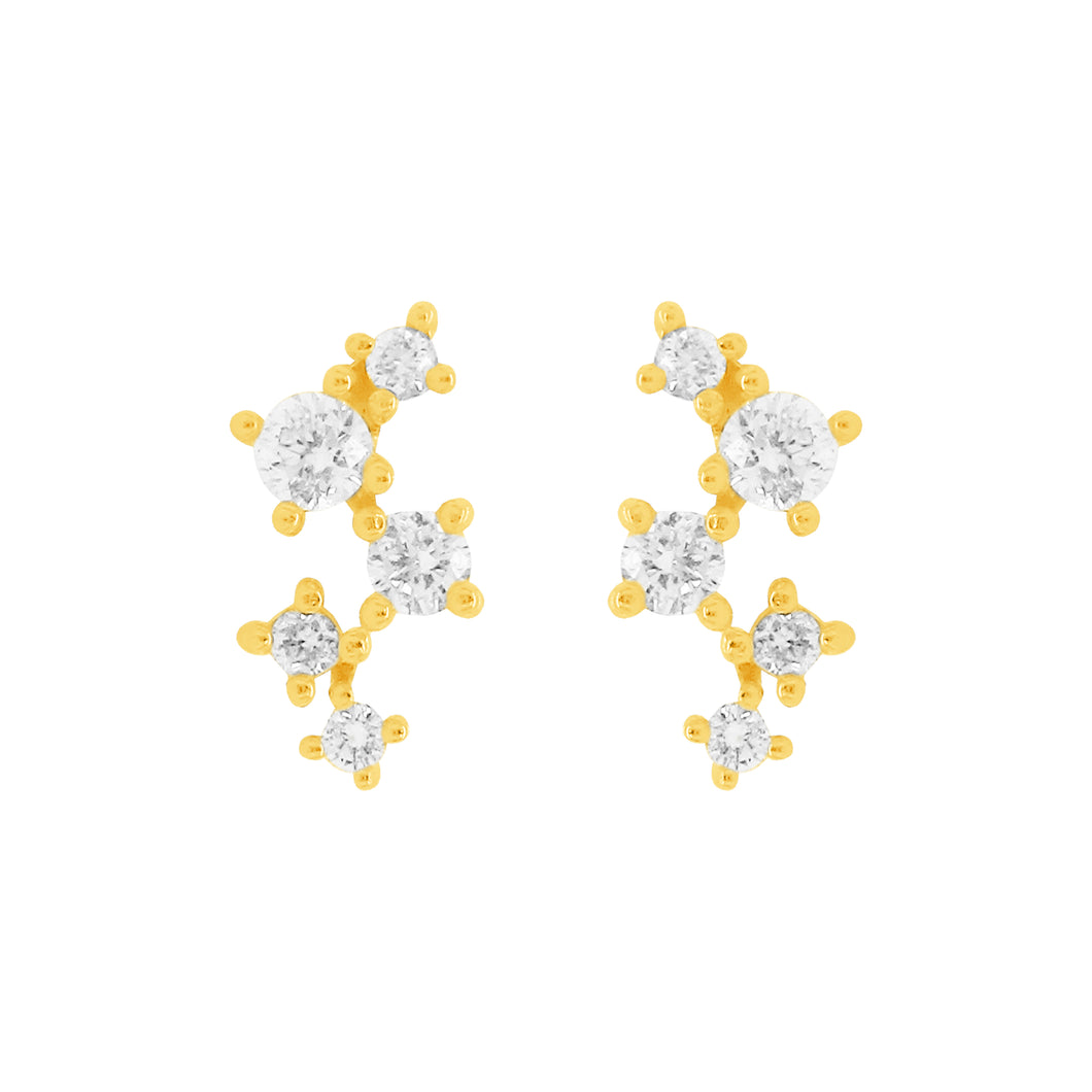 14K GOLD DIAMOND STEPH STUDS