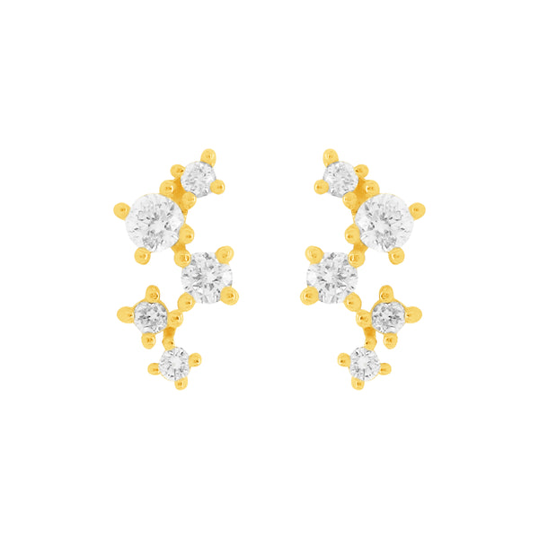 14K GOLD DIAMOND STEPH STUDS