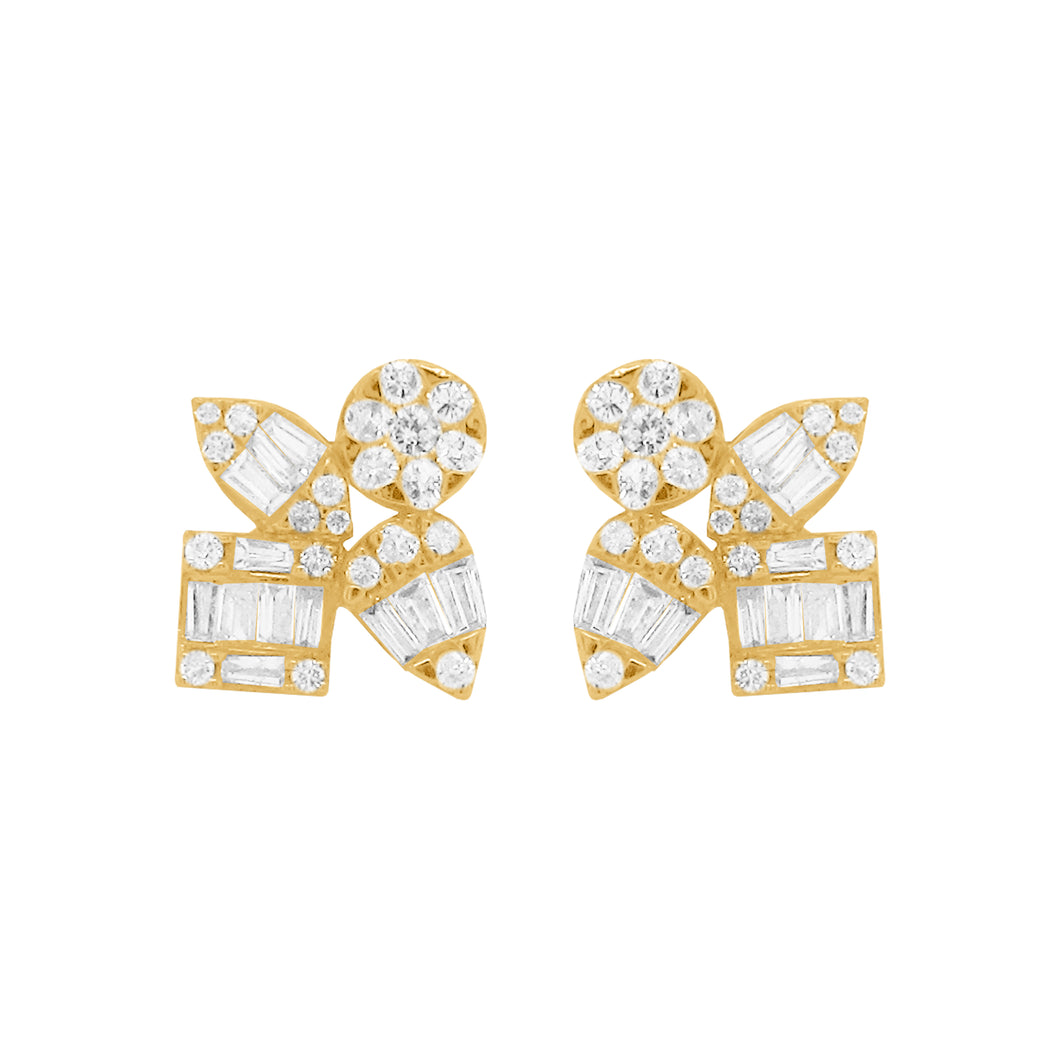 14K GOLD DIAMOND TALIA STUDS