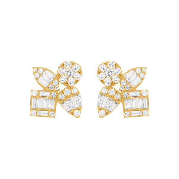 14K GOLD DIAMOND TALIA STUDS