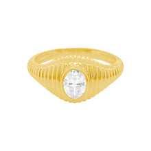 14K GOLD DIAMOND OVAL LENNON RING