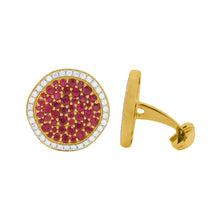 14K GOLD DIAMOND RUBY TOBIAS CUFFLINKS