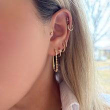 14K GOLD DIAMOND BREE HOOPS