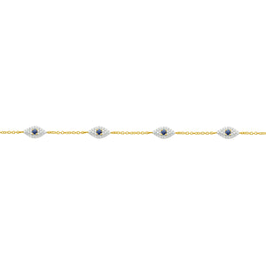 14K GOLD DIAMOND ERIN EVIL EYE BRACELET