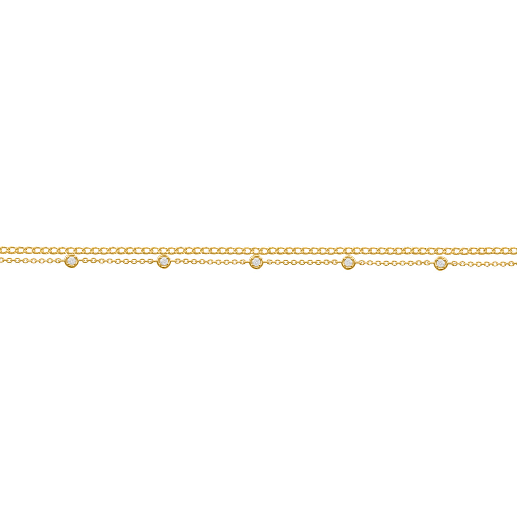 14K GOLD DIAMOND SMALL HARPER BRACELET