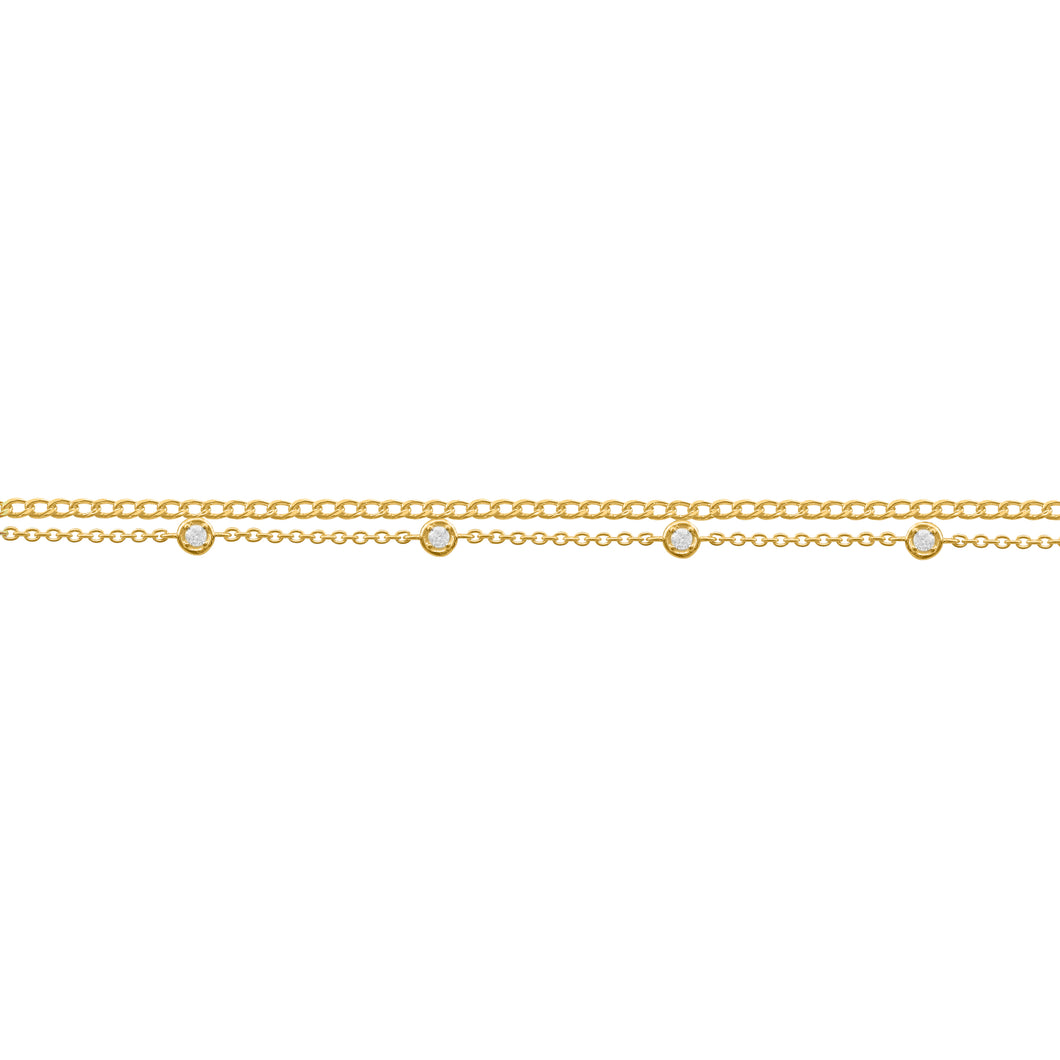 14K GOLD DIAMOND LARGE HARPER BRACELET