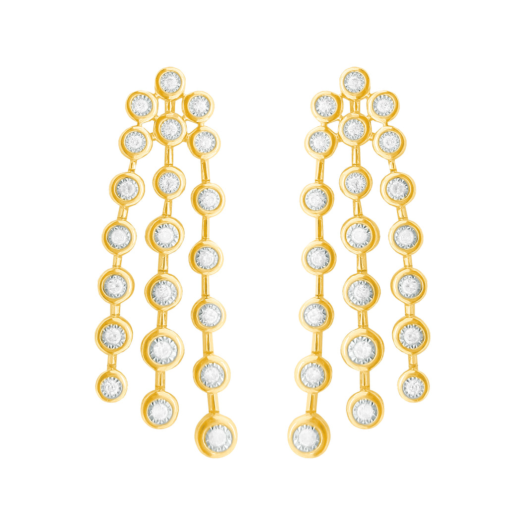 14K GOLD DIAMOND BETTY BEZEL EARRINGS