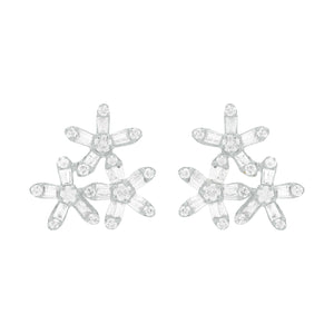 14K GOLD DIAMOND CARYN FLOWER STUDS