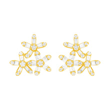 14K GOLD DIAMOND CARYN FLOWER STUDS