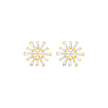 14K GOLD DIAMOND SMALL DEBRA FLOWER STUDS