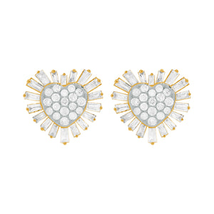 14K GOLD DIAMOND DEBRA HEART STUDS