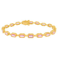 14K GOLD PINK SAPPHIRE STELLA BRACELET