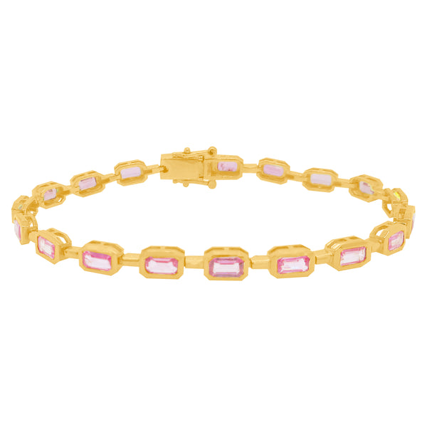 14K GOLD PINK SAPPHIRE STELLA BRACELET