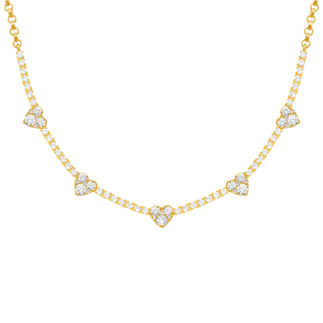 14K GOLD DIAMOND CARISSA HEART NECKLACE