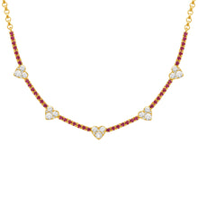 14K GOLD DIAMOND RUBY CARISSA HEART NECKLACE