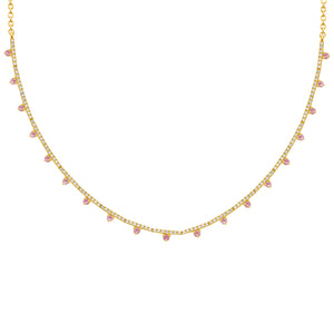 14K GOLD DIAMOND PINK SAPPHIRE NIKKI NECKLACE