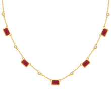 14K GOLD DIAMOND RUBY LUCY NECKLACE