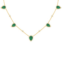 14K GOLD DIAMOND EMERALD KERI NECKLACE