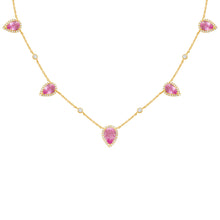 14K GOLD DIAMOND PINK SAPPHIRE KERI NECKLACE