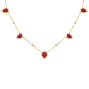 14K GOLD DIAMOND RUBY KERI NECKLACE