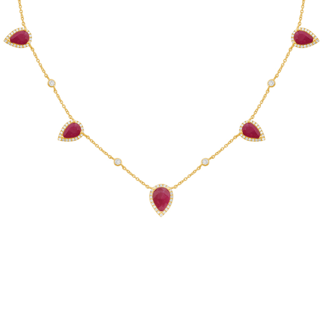 14K GOLD DIAMOND RUBY KERI NECKLACE