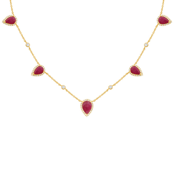 14K GOLD DIAMOND RUBY KERI NECKLACE