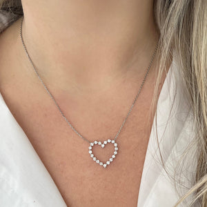 14K GOLD DIAMOND CORINNE HEART NECKLACE