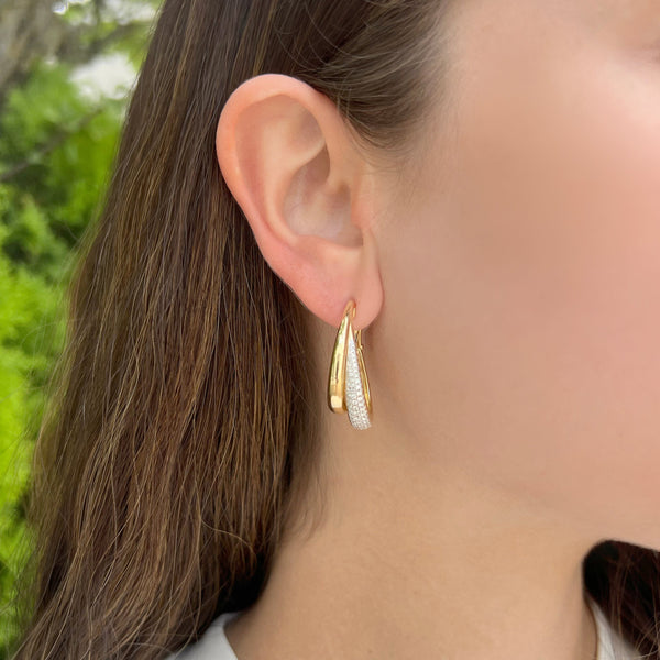 14K GOLD DIAMOND CASSANDRA HOOPS