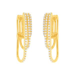 14K GOLD DIAMOND ALICIA HOOPS