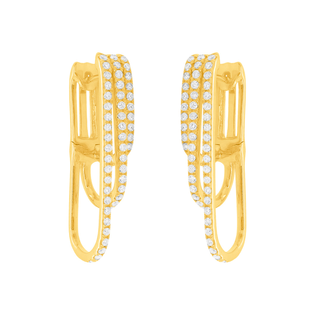 14K GOLD DIAMOND ALICIA HOOPS