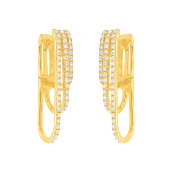 14K GOLD DIAMOND ALICIA HOOPS