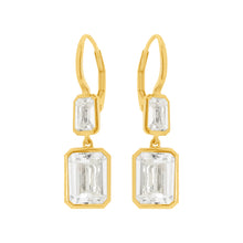 14K GOLD WHITE TOPAZ SAGE EARRINGS