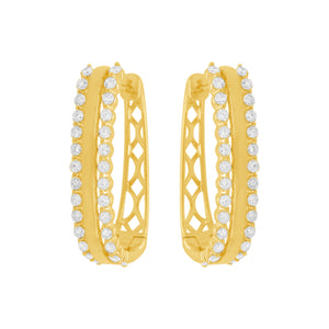 14K GOLD DIAMOND LANI HOOPS