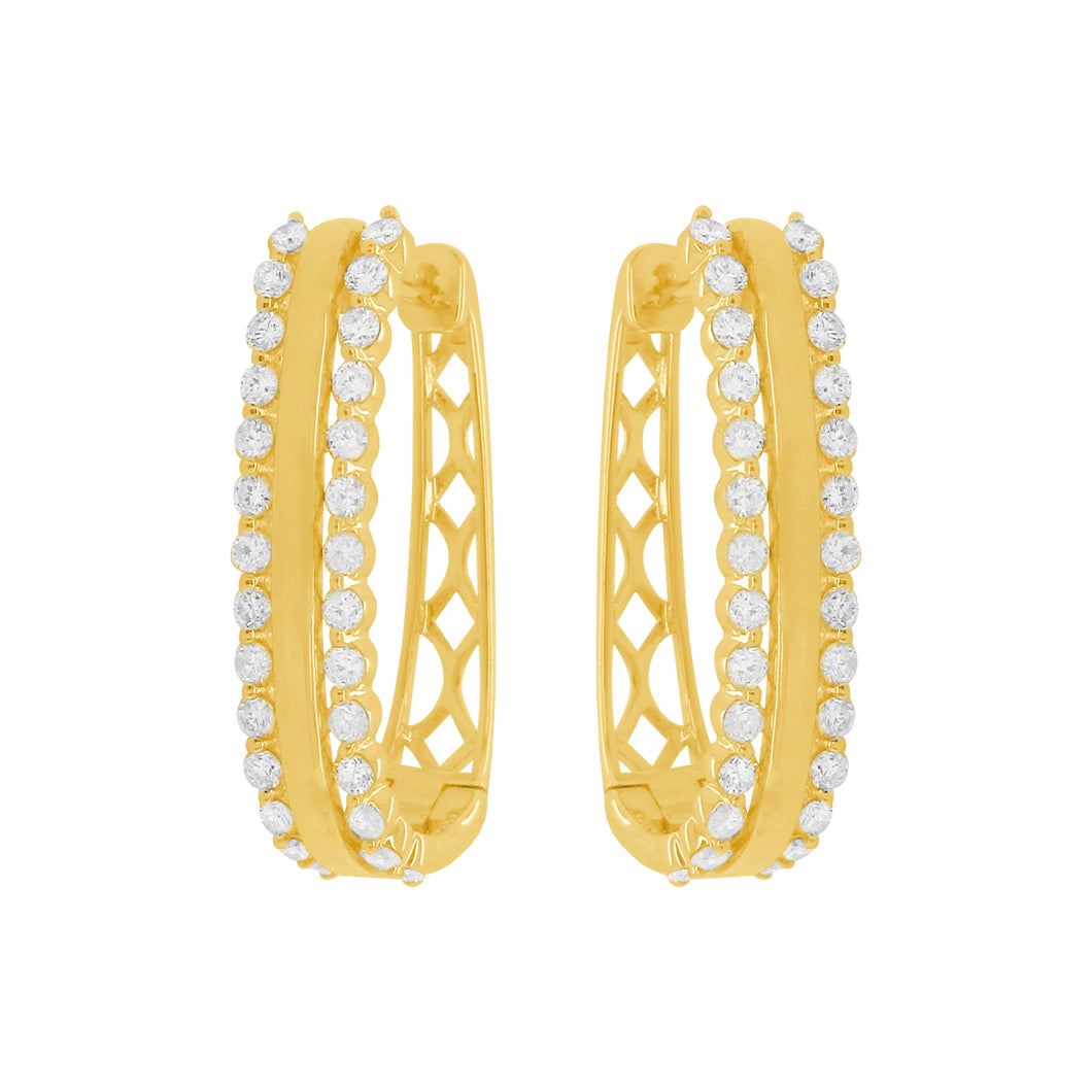 14K GOLD DIAMOND LANI HOOPS