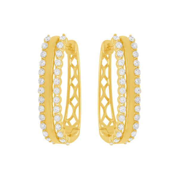 14K GOLD DIAMOND LANI HOOPS