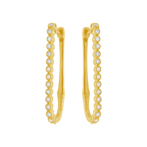 14K GOLD DIAMOND BREE HOOPS