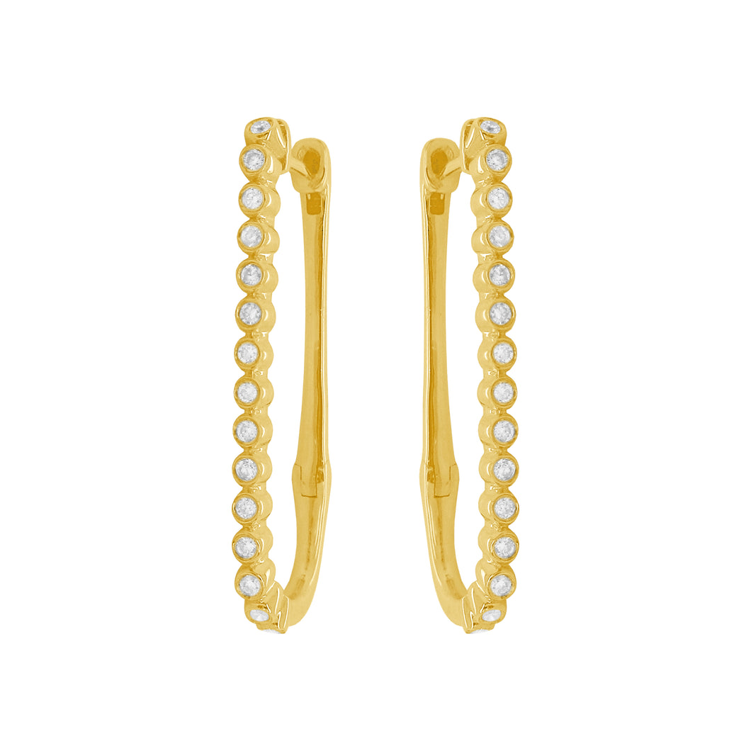 14K GOLD DIAMOND BREE HOOPS