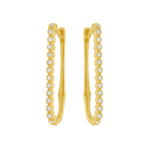 14K GOLD DIAMOND BREE HOOPS