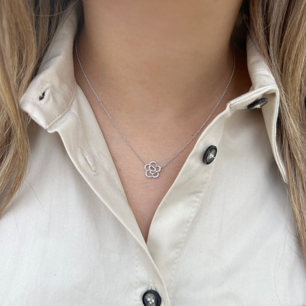 14K GOLD DIAMOND CAMILIA NECKLACE